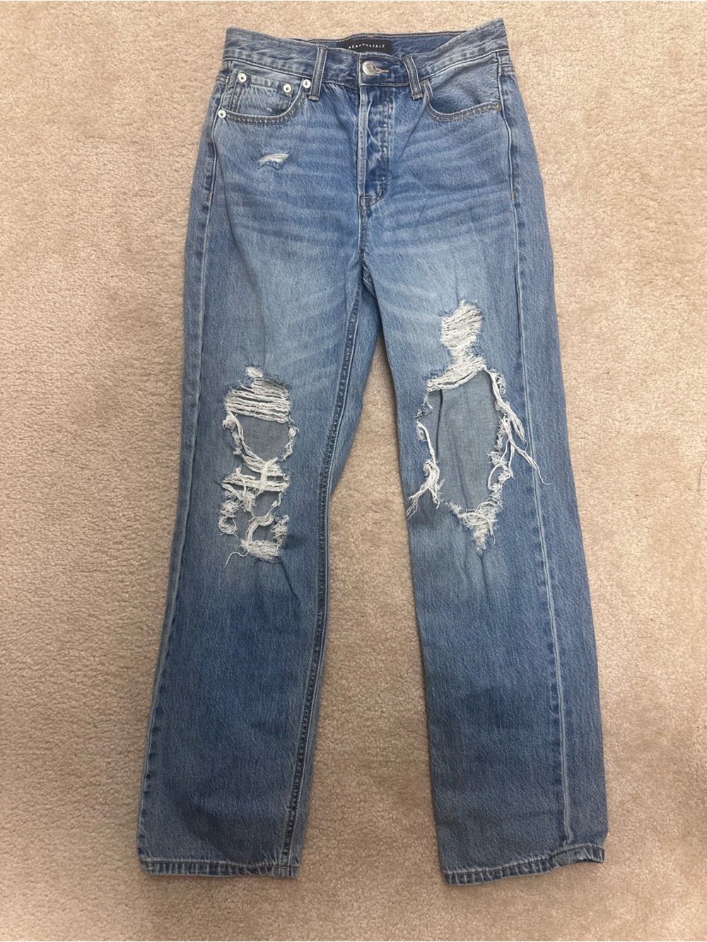 Aeropostale Light Blue Distressed wide leg Jeans